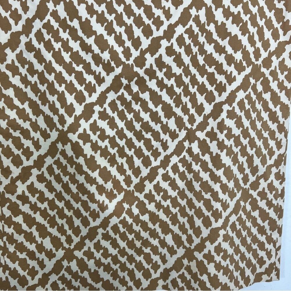 J. Crew Cream & Tan Knee Length Pencil Cow Blot Print Career Skirt Size 6 - Picture 4 of 10